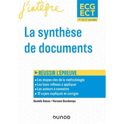 ***Livres*** La synthèse de documents : ECG, ECT 1re et 2e années : programme 2023, réussir l'épreuve - Publicité ***Livres*** La synthèse de documents : ECG, ECT 1re et 2e années : programme 2023, réussir l'épreuve - Publicité