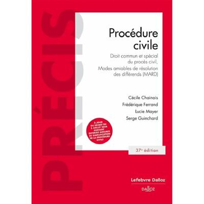 ***Livres*** Procédure civile : droit commun et spécial du procès civil, modes amiables de résolution des différends (MARD) : 2024 - Publicité ***Livres*** Procédure civile : droit commun et spécial du procès civil, modes amiables de résolution des différends (MARD) : 2024 - Publicité