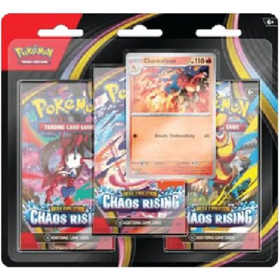 Pokemon Chaos Rising: Charmeleon 3-Pack Blister - Publicité Pokemon Chaos Rising: Charmeleon 3-Pack Blister - Publicité