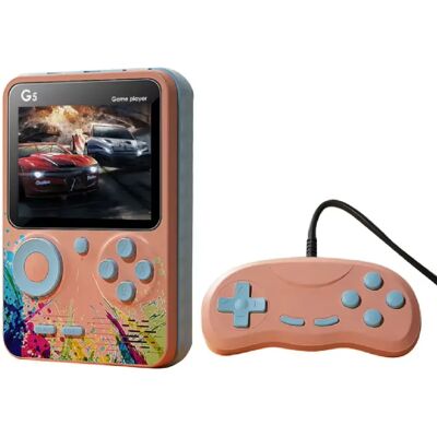 VURAHOME portable rétro G5 3" 500 jeux Mode 2 joueurs convient aux enfants - Rose - Publicité VURAHOME portable rétro G5 3" 500 jeux Mode 2 joueurs convient aux enfants - Rose - Publicité