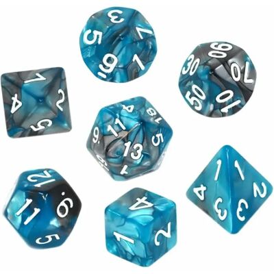 Rebel Jeu de dés RPG - Bleu acier bicolore - Publicité Rebel Jeu de dés RPG - Bleu acier bicolore - Publicité