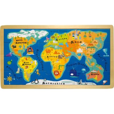 Small foot Puzzle carte du monde en bois - Publicité Small foot Puzzle carte du monde en bois - Publicité