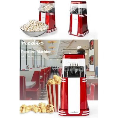 Machine à pop-corn - NEDIS - HQ 60 g 1200W - Air chaud (sans huile) - 40–60 g/portion - Rouge - Publicité Machine à pop-corn - NEDIS - HQ 60 g 1200W - Air chaud (sans huile) - 40–60 g/portion - Rouge - Publicité