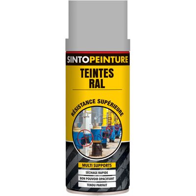 Peinture aérosol effet métal RAL9006 400 ml SINTO 925650 Aluminium - Publicité Peinture aérosol effet métal RAL9006 400 ml SINTO 925650 Aluminium - Publicité