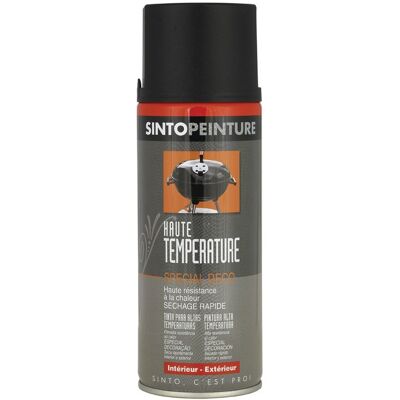 Peinture haute température aérosol noir 400 ml SINTO 925710 Noir - Publicité Peinture haute température aérosol noir 400 ml SINTO 925710 Noir - Publicité
