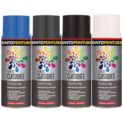 Peinture classiques antirouille teintes vert brillant RAL6005 en aérosol de 400 ml SINTO 925210 Mat - Publicité Peinture classiques antirouille teintes vert brillant RAL6005 en aérosol de 400 ml SINTO 925210 Mat - Publicité