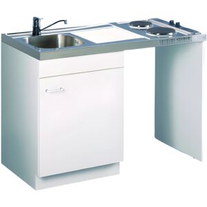 Meuble sous évier lave vaisselle 120 avec jambage AQUARINE 200154 Melaminé blanc - Publicité Meuble sous évier lave vaisselle 120 avec jambage AQUARINE 200154 Melaminé blanc - Publicité