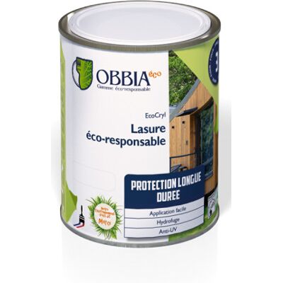 Lasure ÉCO-RESPONSABLE teck 1 L OBBIA ECOCRYL1-TK Chêne moyen - Publicité Lasure ÉCO-RESPONSABLE teck 1 L OBBIA ECOCRYL1-TK Chêne moyen - Publicité