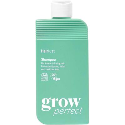 Shampoing Vegan Hairlust Grow Perfect - Type de cheveux : Fins & Chute - Publicité Shampoing Vegan Hairlust Grow Perfect - Type de cheveux : Fins & Chute - Publicité