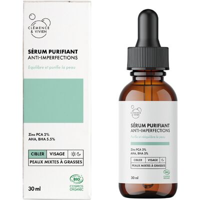 Sérum purifiant anti-imperfections bio - CLÉMENCE & VIVIEN - Peau mixte - Publicité Sérum purifiant anti-imperfections bio - CLÉMENCE & VIVIEN - Peau mixte - Publicité