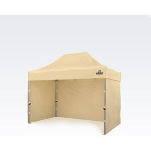 BRIMO Tente de jardin professionnelle 2x3m ALU EXCLUSIVE (3 parois) - avec 3 cotés - Beige 70% polyester, 30% PVC - Publicité BRIMO Tente de jardin professionnelle 2x3m ALU EXCLUSIVE (3 parois) - avec 3 cotés - Beige 70% polyester, 30% PVC - Publicité