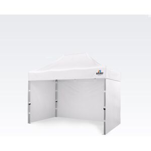 BRIMO Tente de jardin professionnelle 2x3m ALU EXCLUSIVE (3 parois) - avec 3 cotés - Blanc 70% polyester, 30% PVC - Publicité BRIMO Tente de jardin professionnelle 2x3m ALU EXCLUSIVE (3 parois) - avec 3 cotés - Blanc 70% polyester, 30% PVC - Publicité