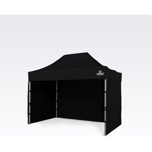 BRIMO Tente de jardin professionnelle 2x3m ALU EXCLUSIVE (3 parois) - avec 3 cotés - Noir 70% polyester, 30% PVC - Publicité BRIMO Tente de jardin professionnelle 2x3m ALU EXCLUSIVE (3 parois) - avec 3 cotés - Noir 70% polyester, 30% PVC - Publicité