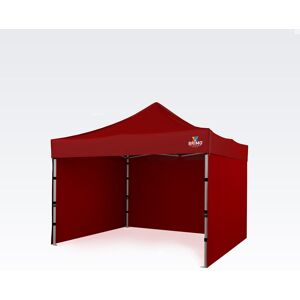 BRIMO Tente de fête premium 3x3 m Aluminium Durabilité maximale - avec 3 cotés - Rouge 70% polyester, 30% PVC - Publicité BRIMO Tente de fête premium 3x3 m Aluminium Durabilité maximale - avec 3 cotés - Rouge 70% polyester, 30% PVC - Publicité