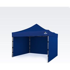 BRIMO Tente de fête premium 3x3 m Aluminium Durabilité maximale - avec 3 cotés - Bleu 70% polyester, 30% PVC - Publicité BRIMO Tente de fête premium 3x3 m Aluminium Durabilité maximale - avec 3 cotés - Bleu 70% polyester, 30% PVC - Publicité