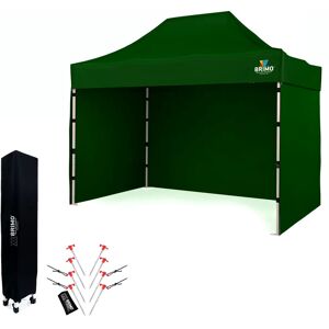 BRIMO Tente de jardin 2 x 3 m SUPER Acier Montage en 2 minutes - avec 3 cotés - Vert 70% polyester, 30% PVC - Publicité BRIMO Tente de jardin 2 x 3 m SUPER Acier Montage en 2 minutes - avec 3 cotés - Vert 70% polyester, 30% PVC - Publicité