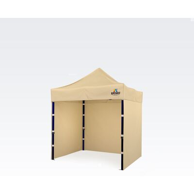 BRIMO Tente de fête 2x2 m avec 3 parois : abri pliant en acier pour jardin - avec 3 cotés - Beige 70% polyester, 30% PVC - Publicité BRIMO Tente de fête 2x2 m avec 3 parois : abri pliant en acier pour jardin - avec 3 cotés - Beige 70% polyester, 30% PVC - Publicité