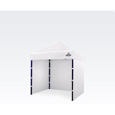 BRIMO Tente de fête 2x2 m avec 3 parois : abri pliant en acier pour jardin - avec 3 cotés - Blanc 70% polyester, 30% PVC - Publicité BRIMO Tente de fête 2x2 m avec 3 parois : abri pliant en acier pour jardin - avec 3 cotés - Blanc 70% polyester, 30% PVC - Publicité