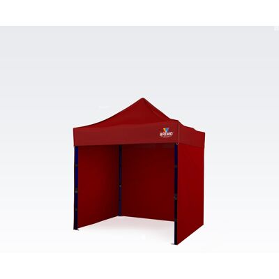 BRIMO Tente de fête 2x2 m avec 3 parois : abri pliant en acier pour jardin - avec 3 cotés - Rouge 70% polyester, 30% PVC - Publicité BRIMO Tente de fête 2x2 m avec 3 parois : abri pliant en acier pour jardin - avec 3 cotés - Rouge 70% polyester, 30% PVC - Publicité