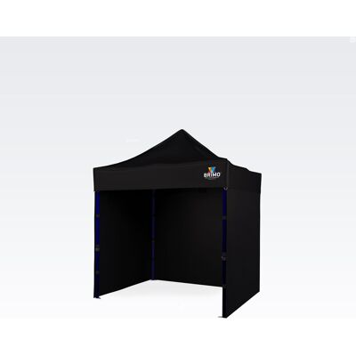 BRIMO Tente de fête 2x2 m avec 3 parois : abri pliant en acier pour jardin - avec 3 cotés - Noir 70% polyester, 30% PVC - Publicité BRIMO Tente de fête 2x2 m avec 3 parois : abri pliant en acier pour jardin - avec 3 cotés - Noir 70% polyester, 30% PVC - Publicité