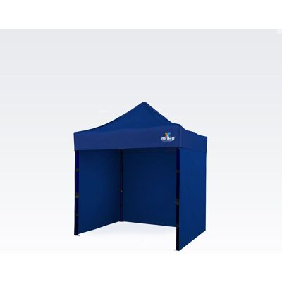 BRIMO Tente de fête 2x2 m avec 3 parois : abri pliant en acier pour jardin - avec 3 cotés - Bleu 70% polyester, 30% PVC - Publicité BRIMO Tente de fête 2x2 m avec 3 parois : abri pliant en acier pour jardin - avec 3 cotés - Bleu 70% polyester, 30% PVC - Publicité