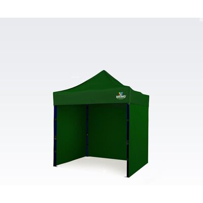 BRIMO Tente de fête 2x2 m avec 3 parois : abri pliant en acier pour jardin - avec 3 cotés - Vert 70% polyester, 30% PVC - Publicité BRIMO Tente de fête 2x2 m avec 3 parois : abri pliant en acier pour jardin - avec 3 cotés - Vert 70% polyester, 30% PVC - Publicité