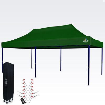 BRIMO Tente de fête imperméable 3x6m – Célébration sans souci sous un toit de 16,5m² - sans 3 cotés - Vert 70% polyester, 30% PVC - Publicité BRIMO Tente de fête imperméable 3x6m – Célébration sans souci sous un toit de 16,5m² - sans 3 cotés - Vert 70% polyester, 30% PVC - Publicité
