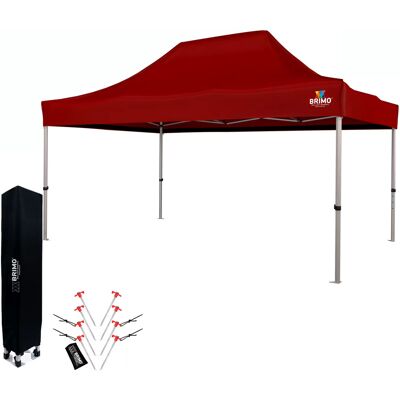 BRIMO Tente de fête de jardin 3 x 4,5 m : votre coin pour la détente et les célébrations - sans murs3 cotés - Rouge 70% polyester, 30% PVC - Publicité BRIMO Tente de fête de jardin 3 x 4,5 m : votre coin pour la détente et les célébrations - sans murs3 cotés - Rouge 70% polyester, 30% PVC - Publicité