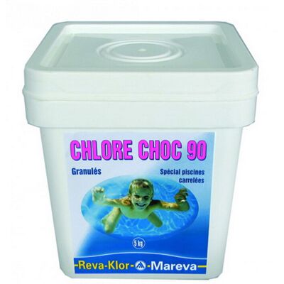 Traitement chlore choc Mareva REVA-KLOR CHOC 90 seau 5kg - Publicité Traitement chlore choc Mareva REVA-KLOR CHOC 90 seau 5kg - Publicité