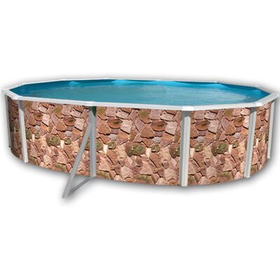 Kit piscine hors-sol acier Toi ROCALLA ovale 5.50 x 3.66 x 1.20m décor pierre - Publicité Kit piscine hors-sol acier Toi ROCALLA ovale 5.50 x 3.66 x 1.20m décor pierre - Publicité