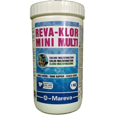 Mareva REVA-KLOR lent multifonction traitement piscine mini-galet 20g - Publicité Mareva REVA-KLOR lent multifonction traitement piscine mini-galet 20g - Publicité