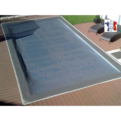 Couverture volet automatique piscine HIVEROLL Walter 100g/m² Gris - Publicité Couverture volet automatique piscine HIVEROLL Walter 100g/m² Gris - Publicité