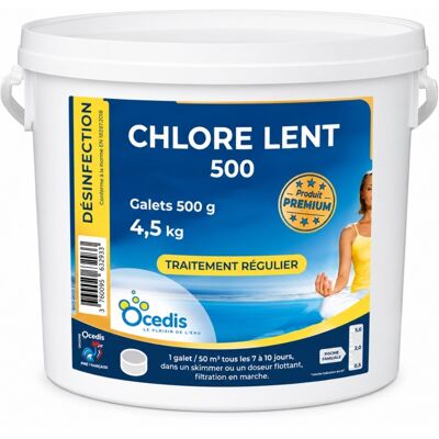 Traitement piscine OCEDIS Galets de chlore lent 500g seau de 4,5 kg - Publicité Traitement piscine OCEDIS Galets de chlore lent 500g seau de 4,5 kg - Publicité
