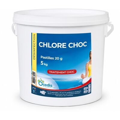 Traitement piscine OCEDIS pastilles de chlore choc 20g seau 5kg - Publicité Traitement piscine OCEDIS pastilles de chlore choc 20g seau 5kg - Publicité