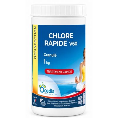 Traitement piscine OCEDIS chlore rapide V60 granulés pot 1kg - Publicité Traitement piscine OCEDIS chlore rapide V60 granulés pot 1kg - Publicité