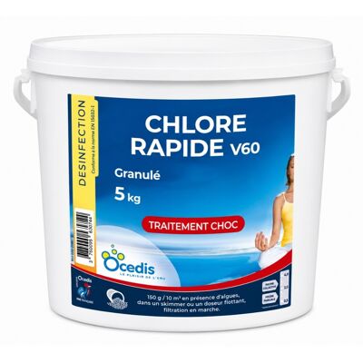 Traitement piscine OCEDIS chlore rapide V60 granulés seau 5kg - Publicité Traitement piscine OCEDIS chlore rapide V60 granulés seau 5kg - Publicité