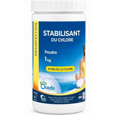 Traitement piscine OCEDIS Stabilisant du chlore piscine poudre en pot 1kg - Publicité Traitement piscine OCEDIS Stabilisant du chlore piscine poudre en pot 1kg - Publicité
