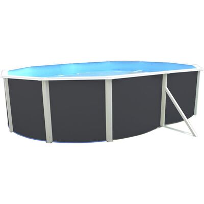 Kit piscine hors-sol acier Toi ANTHRACITE PRESTIGIO 120 ovale 550X366X120cm filtre à sable - Publicité Kit piscine hors-sol acier Toi ANTHRACITE PRESTIGIO 120 ovale 550X366X120cm filtre à sable - Publicité