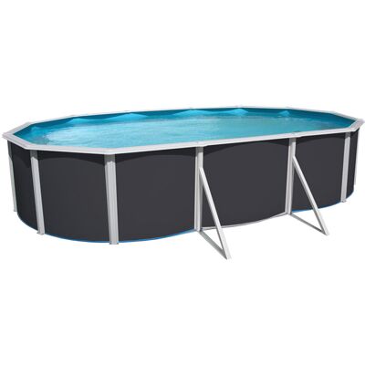 Kit piscine hors-sol acier Toi ANTHRACITE PRESTIGIO 120 ovale 640X366X120cm filtre à sable - Publicité Kit piscine hors-sol acier Toi ANTHRACITE PRESTIGIO 120 ovale 640X366X120cm filtre à sable - Publicité