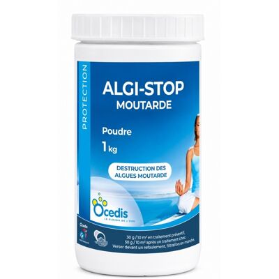 Traitement piscine OCEDIS anti-algues ALGI-STOP MOUTARDE poudre 1kg - Publicité Traitement piscine OCEDIS anti-algues ALGI-STOP MOUTARDE poudre 1kg - Publicité