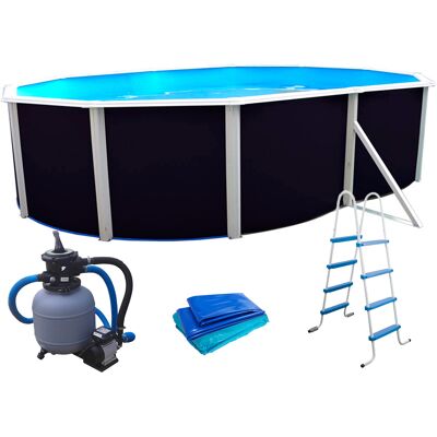 Kit piscine hors-sol acier Toi ANTHRACITE MALLORCA ovale 500x366x120cm filtre à sable - Publicité Kit piscine hors-sol acier Toi ANTHRACITE MALLORCA ovale 500x366x120cm filtre à sable - Publicité