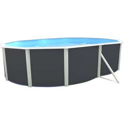 Kit piscine hors-sol acier Toi ANTHRACITE MALLORCA ovale 550x366x120cm filtre à sable - Publicité Kit piscine hors-sol acier Toi ANTHRACITE MALLORCA ovale 550x366x120cm filtre à sable - Publicité