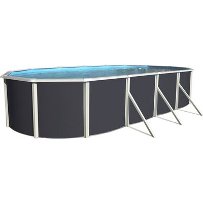 Kit piscine hors-sol acier Toi ANTHRACITE MALLORCA ovale 915x457x120cm filtre à sable - Publicité Kit piscine hors-sol acier Toi ANTHRACITE MALLORCA ovale 915x457x120cm filtre à sable - Publicité