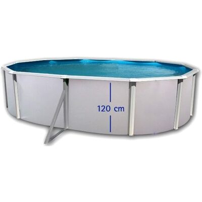 Kit piscine hors-sol acier Toi PRESTIGIO 120 Ovale 550x366x120 filtre à sable 8,5m³/h - Publicité Kit piscine hors-sol acier Toi PRESTIGIO 120 Ovale 550x366x120 filtre à sable 8,5m³/h - Publicité