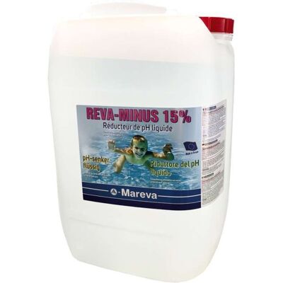 Traitement piscine Mareva REVA-MINUS pH- liquide 15% bidon 10L - Publicité Traitement piscine Mareva REVA-MINUS pH- liquide 15% bidon 10L - Publicité
