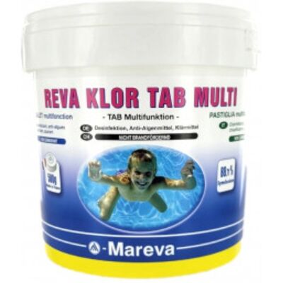 Traitement Mareva désinfection REVA KLOR MULTI galets 500g multifonctions 10kg - Publicité Traitement Mareva désinfection REVA KLOR MULTI galets 500g multifonctions 10kg - Publicité