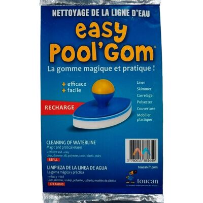 Recharge Easy Pool'Gom Toucan nettoyage ligne d'eau piscine - Publicité Recharge Easy Pool'Gom Toucan nettoyage ligne d'eau piscine - Publicité