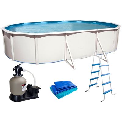 Piscine hors-sol acier Toi PRESTIGIO ovale 640x366x132cm filtre 8.5m3/h + liner 60/100 - Publicité Piscine hors-sol acier Toi PRESTIGIO ovale 640x366x132cm filtre 8.5m3/h + liner 60/100 - Publicité