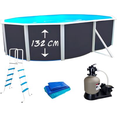 TOI - Prestigio 550x366x132 cm - Anthracite - Pool - Publicité TOI - Prestigio 550x366x132 cm - Anthracite - Pool - Publicité