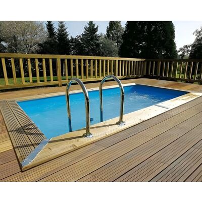 Kit piscine hors-sol bois Ubbink Azura rectangulaire 200x400x126cm liner bleu 75/100ème - Publicité Kit piscine hors-sol bois Ubbink Azura rectangulaire 200x400x126cm liner bleu 75/100ème - Publicité